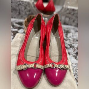 LIMITED EDITION! ATTILIO GIUSTI LEOMBRUNI Top Line Red and Pink Women's Flats